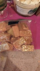 Glitter Domino & Dice Wax Melts Lot, Mixed Colors (Blue & Copper) in Bags