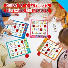 Multicolored Spanish Bingo Game Set for Vocabulary Learning – Up to 12 Players