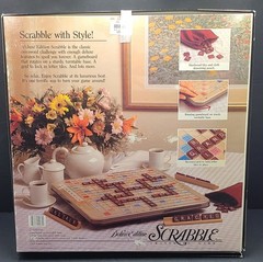 Vintage 1989 Milton Bradley Scrabble Deluxe Edition 4034 Rotating Gameboard