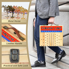 21 Inches Horse Racing Game, Horse Race Board Games with 11 Luxury Metal Horses,