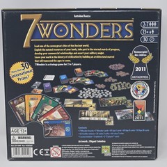 7 Wonders Board Game Repos Production 2010 Complete + Sleeves & Travel Band