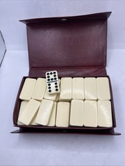 Dominoes by Cardinal Jumbo Black Dots w/ Vinyl Case 55 Piece