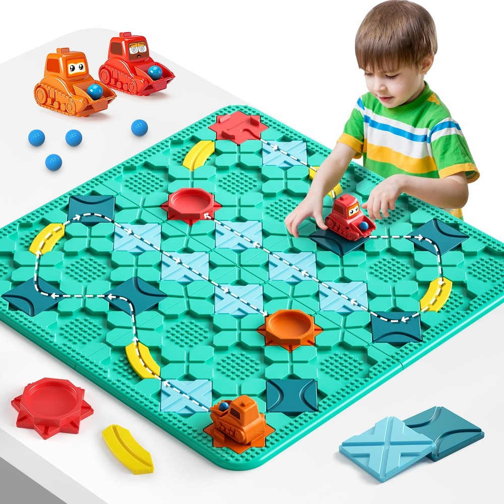 Kids Toy Board Games Logical Road Builder Large Board 56 x 56cm La…