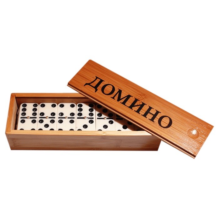 Game DOMINO in wooden box 195 x 60 x 50 mm table games Игра Домино Russian