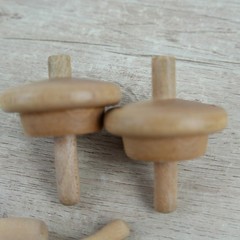 Vintage Merdel Skittles No.401 Spin Top Bowling Game 12 Pins 2 Tops