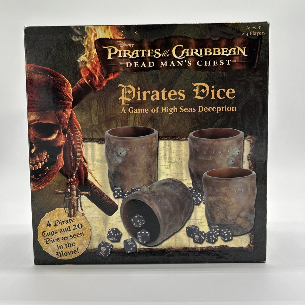 Dead Man’s Chest PIRATES DICE Game 100% COMPLETE Disney Pirates Of The Caribbean