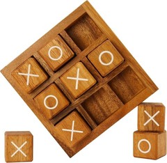Rustic 5.5-Inch Wooden Tic Tac Toe – Family Game & Home Decor Centerpiece