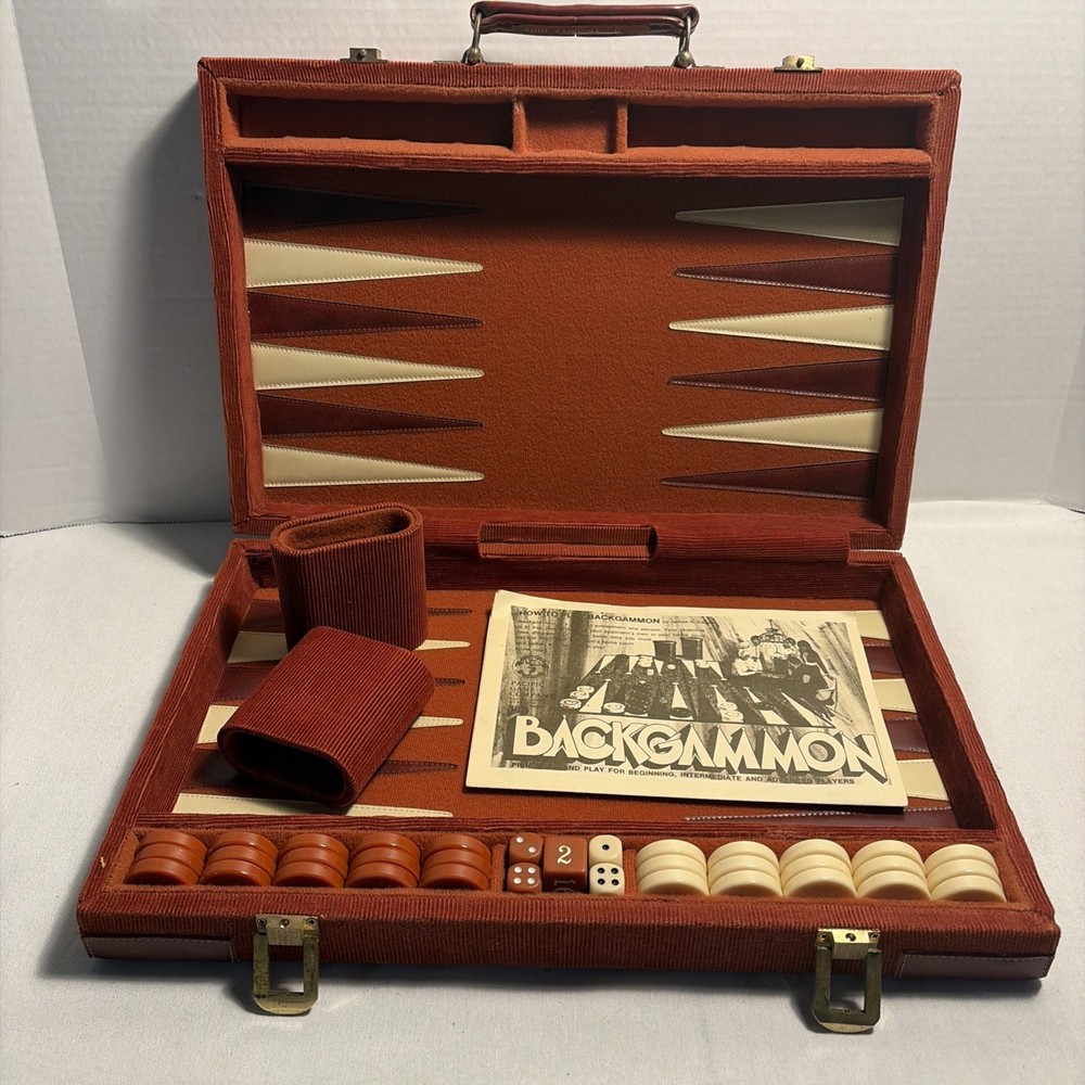 1973 Pacific Game Co Backgammon-Red & Butterscotch 1” Chips Vintage Retro