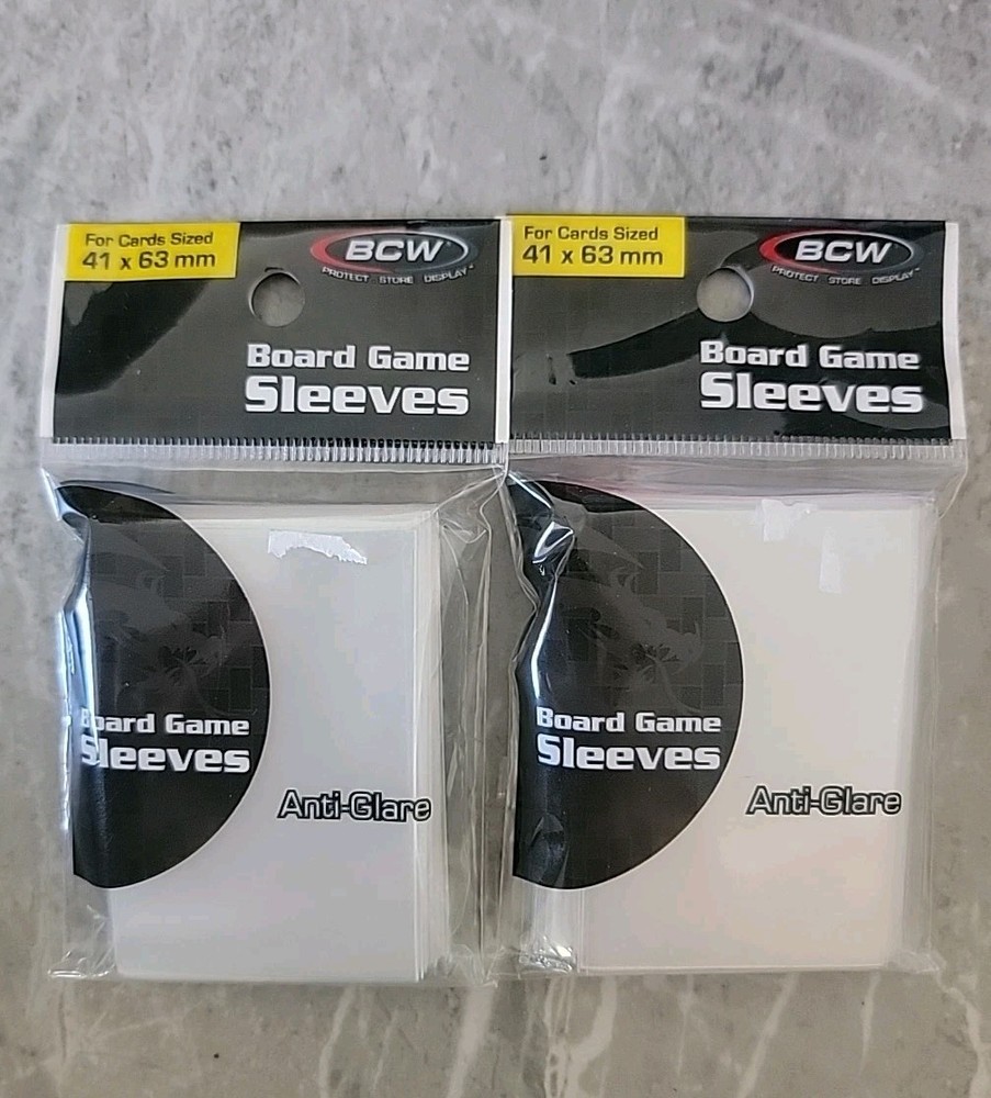 2 Pack 50 BCW 41 x 63 mm Mini American 41×63 Board Game Clear Soft Poly Sleeves