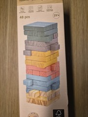 48PCS Rainbow color Tumbling Stacking Blocks Game for Kids and Family