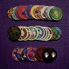 30 Random Pogs Fireworks Red Devil Halloween Monsters UFO Aliens Rebel
