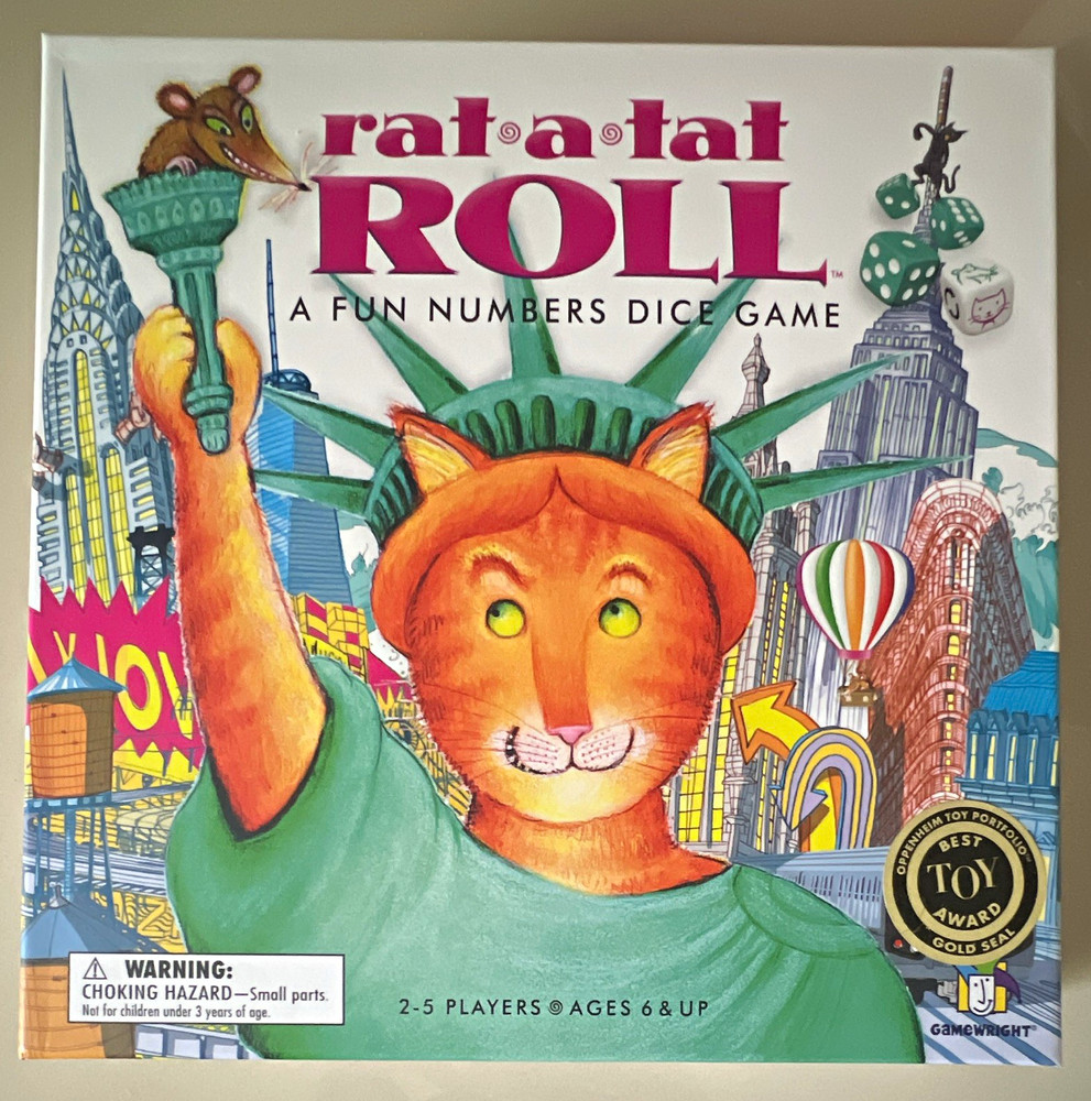 Gamewright Rat-a-Tat Roll Dice Game Cats Theme, 2-5 Players, Ages 6+