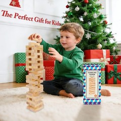 Wooden Blocks Stacking Games – 54 pcs Tumbling Tower Blocks Game for Kids & A…