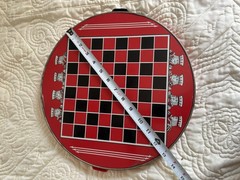 Vintage Pixie Game by Steven Chinese Checker Board Multicolor Round Metal USA