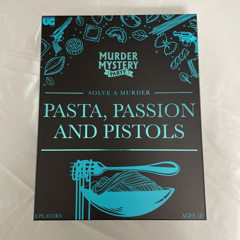 University Games Pasta, Passion and Pistols Murder Mystery Party Game, Sealed