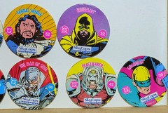 Vintage 1993 Skybox Skycaps 7 POGS Superman, Wonder Woman, Peacemaker, More