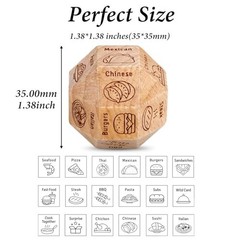 Wood Date Night Food Dice 18 Choices Anniversary Gift for Couples Decision