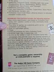 ADVANCED CIVILIZATION and CIVILIZATION (2 in 1 Box) Avalon Hill Board Games 1991