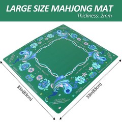 Printed American Learning Mahjong Mat 33”x33” with Black Carrying Bag, AntiSl…