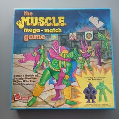 Vintage Mattel M.U.S.C.L.E Mega Match Game 1983 Arena w Figures Box Incomplete