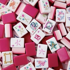 Glitterville Inspired 4-Layer Pink Back American Mahjong Tiles