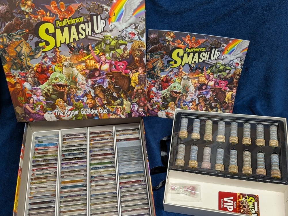 Smash Up Bigger Geekier Box FULL 20 Sets – 90 Factions -All Sleeved -Over 20lbs