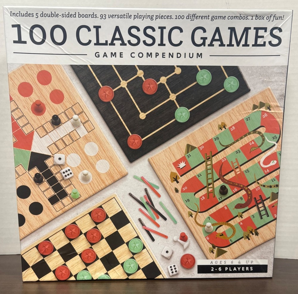 🔥🔥100 CLASSIC GAMES COMPENDIUM 2-6 PLAYERS – NEW🔥🔥