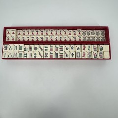 VTG American Mah Jongg Set Taiwan 166 Tiles 1986 Wright-Patt 1996-98 NMJL Cards