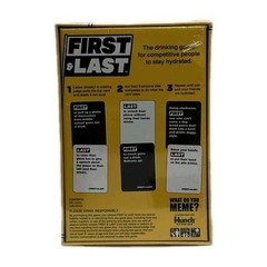 First & Last Drinking Card Board Game by Hunch Studios, 2021, New Sealed