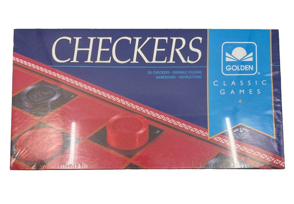 SEALED 1993 Vintage Checkers Board Game Complete Set Golden Brand New
