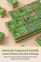 American Mahjong Set 160 Green Floral Acrylic Mahjong Tiles, US Stock