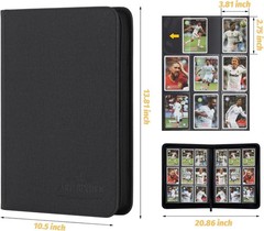Foalgo 9 Pocket Card Binder, Premium Zip 13.5 x 10 x 1.7 inches, black540