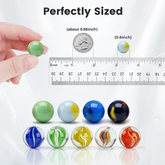 POPLAY Colorful Glass Marbles, 0.6 inch 60 PCS 1 Multicolored