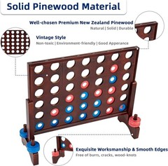 Giant Wooden 4‑in‑a‑Row Game, Indoor/Outdoor
