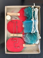 Vintage Milton Bradley Tournament Table Tennis Game Set Ping Pong & Extra Balls!