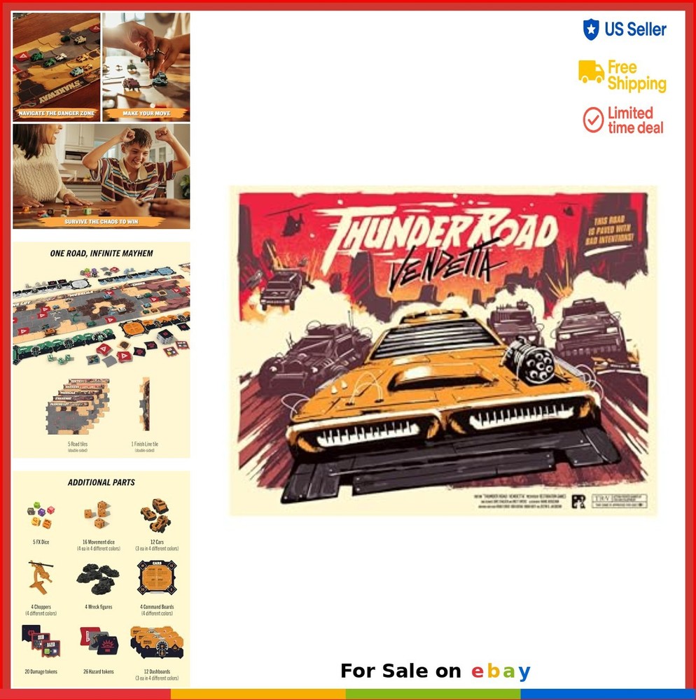 Post-Apocalyptic Demolition Derby Board Game 2-4 Players 30 Minute Playtime