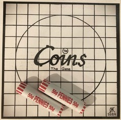 Coins The Game 8″ + 100 US rolled Pennies / 1 Cent coins.