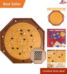30-Inch Crokinole Board Game with 26-Inch Playing Surface – Family Fun Classic
