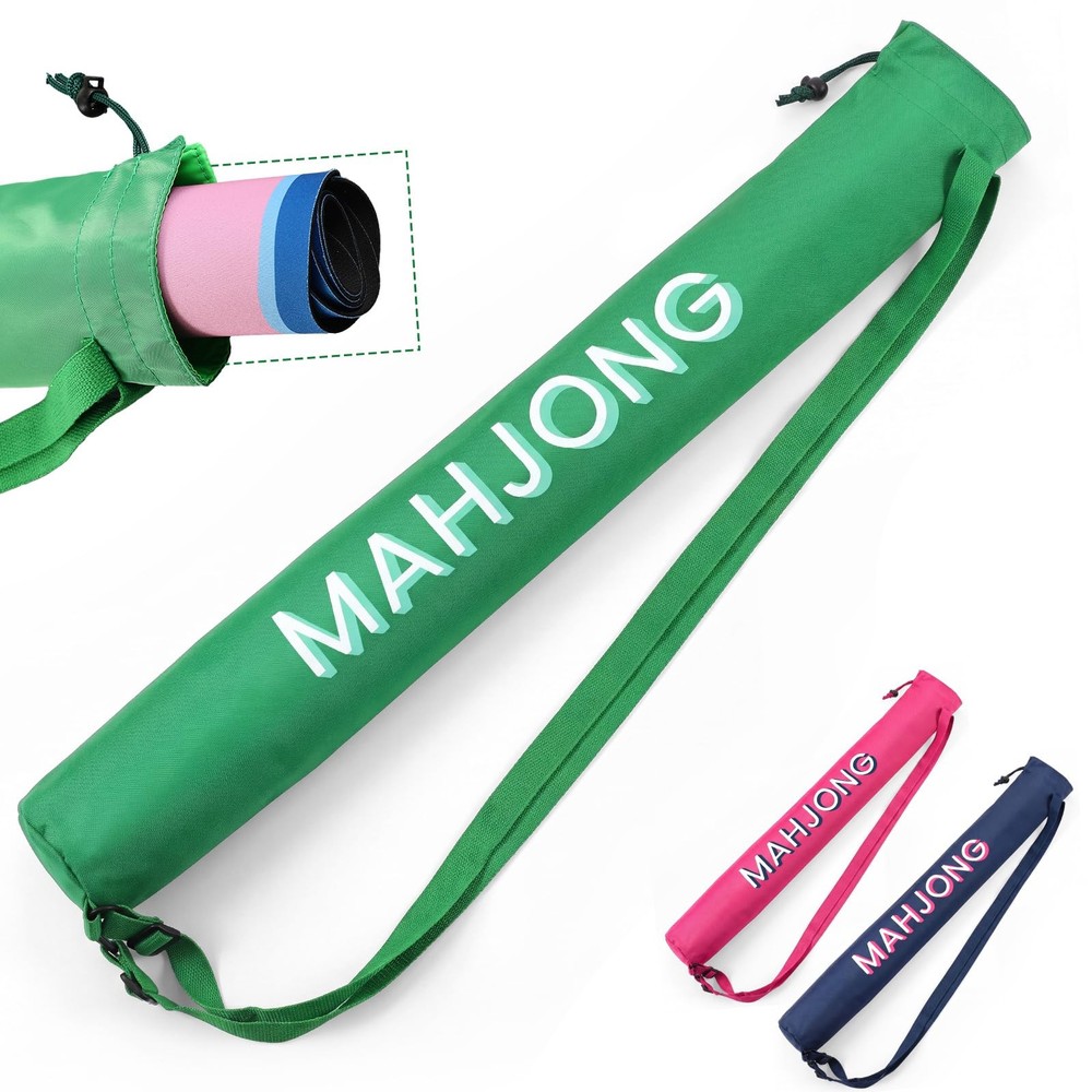 Sunnymove 35 Inch Long Mahjong Mat Bag Cute Double Strapped Polyester Drawstr…