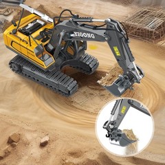 Remote Control Excavator Toy for Boys 4-7, RC Excavator 680-degree Turns with…