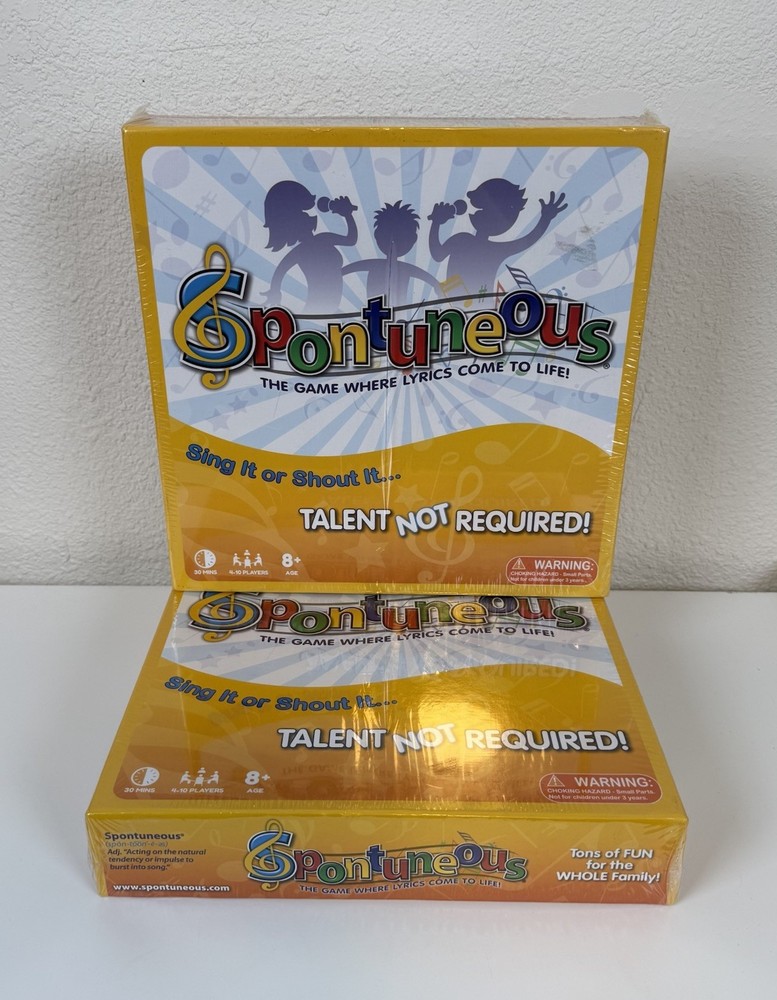 Spontuneous The Song Game – Yellow New Sealed Box