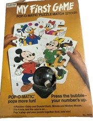 NEW SEALED GABRIEL DISNEY MY FIRST GAME POP O MATIC PUZZLE 1977 Mickey Mouse