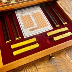 Scrabble Franklin Mint 1990 Collector’s Edition 24K Gold Plated Tiles Wood EUC