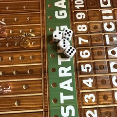 Metal 11 Horse Racing Wood Board Game Dice Cards Set