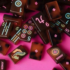 American mahjong 160 Tiles Engraved tortoise shell joy series