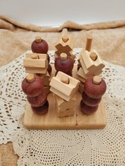 3D Wooden Tic Tac Toe – Rustic Coffee Table Decor – Family Game Night