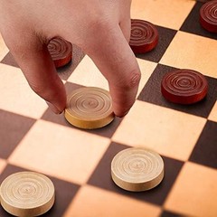 72 Pieces Wood Checkers 1.06 Inch Wooden Checkers Pieces Set with Stackable Ridg