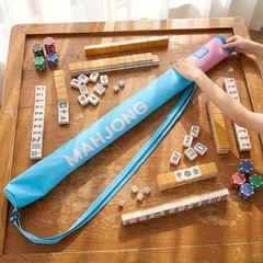 35 Inch Long Mahjong Mat Bag Cute Double Strapped Soft Polyester Drawstring M…