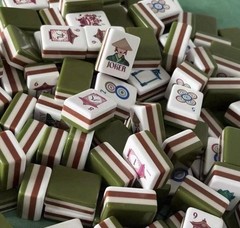 Olive Green 4 Layer Acrylic American Mahjong Tiles set