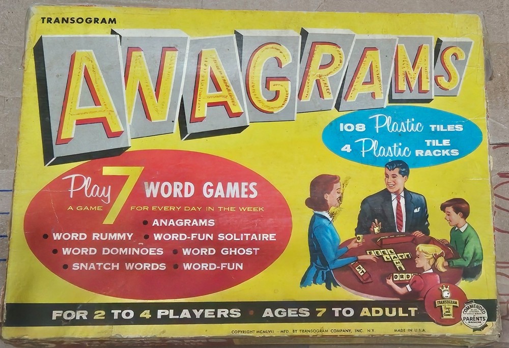 Transogram Anagrams #1150 1957 Vintage Board Game